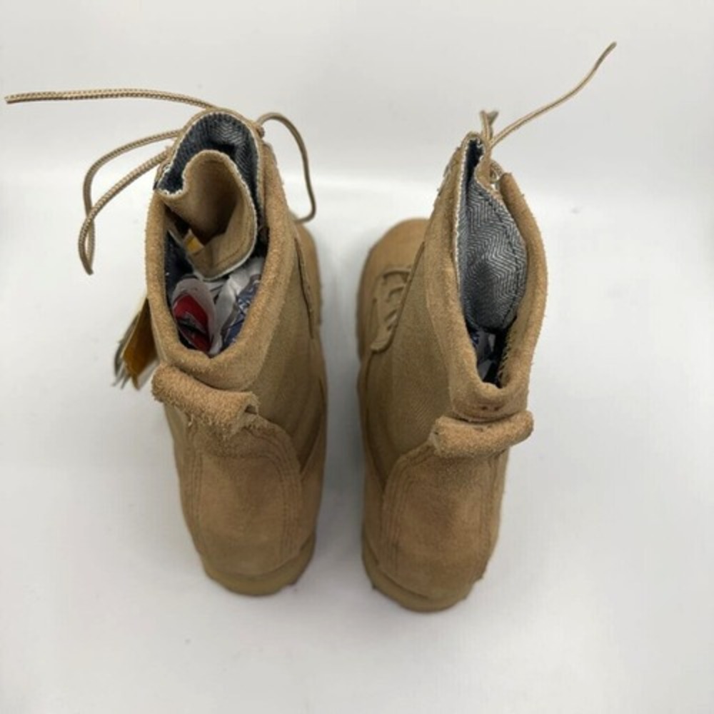 Belleville Mens Military Combat Boots Beige Leather 790A Waterproof 5.5 W New - Picture 4 of 8